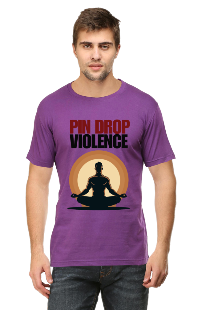 Male Round Neck Half Sleeve - Pin Drop violence