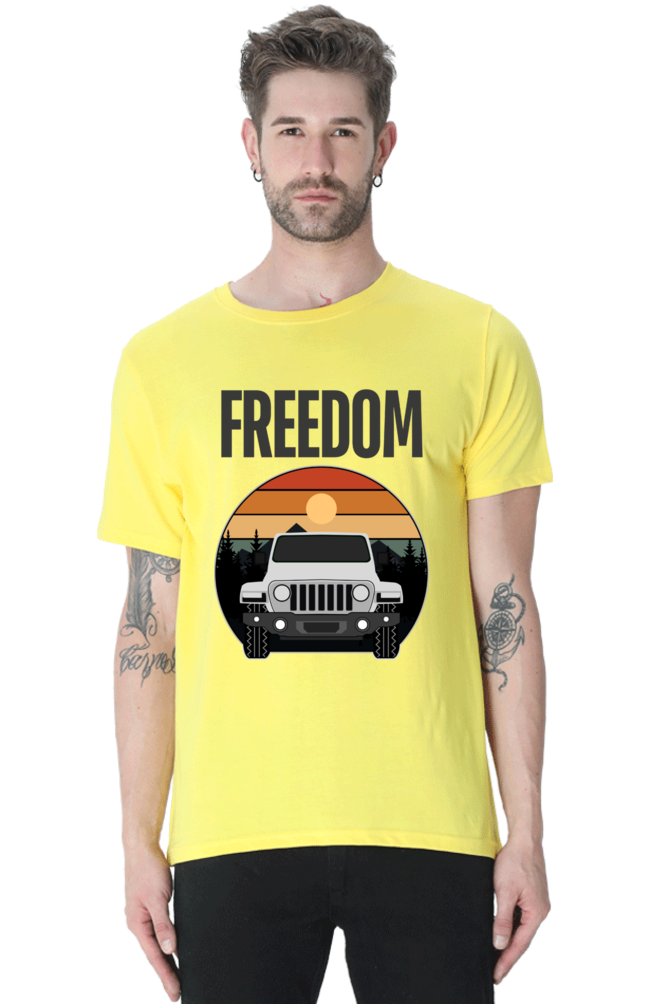 Male Round Neck Half Sleeve - Freedom