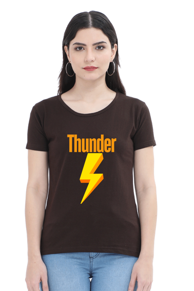 Women Round Neck Half Sleeve - Thunder